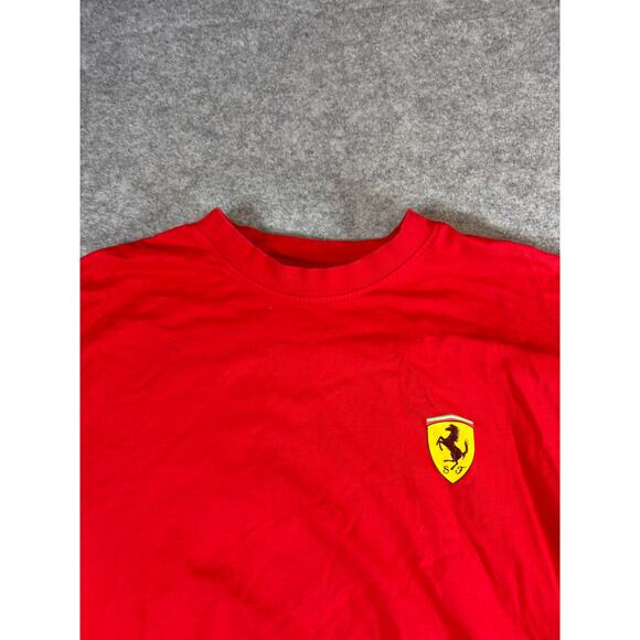 Vintage Y2K Ferrari Car T Shirt Mens XL Red Horse Logo On Chest & Sleeve 2000s - Picture 2 of 9